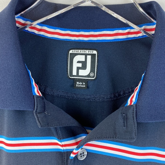 Footjoy Athletic Fit Mens short Sleeve Golf Polo Shirt Dark Blue Excellent Shape - Picture 6 of 14